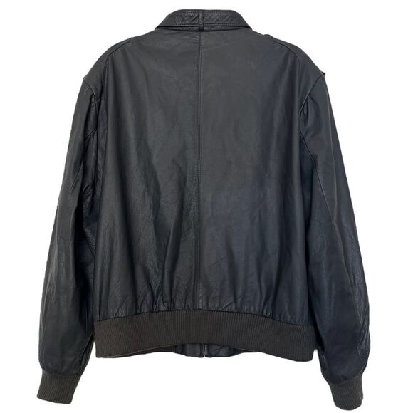 Cooper Vintage Bomber Jacket Gray Leather Flight Aviator Epaulettes Men’s 46 - Picture 10 of 12